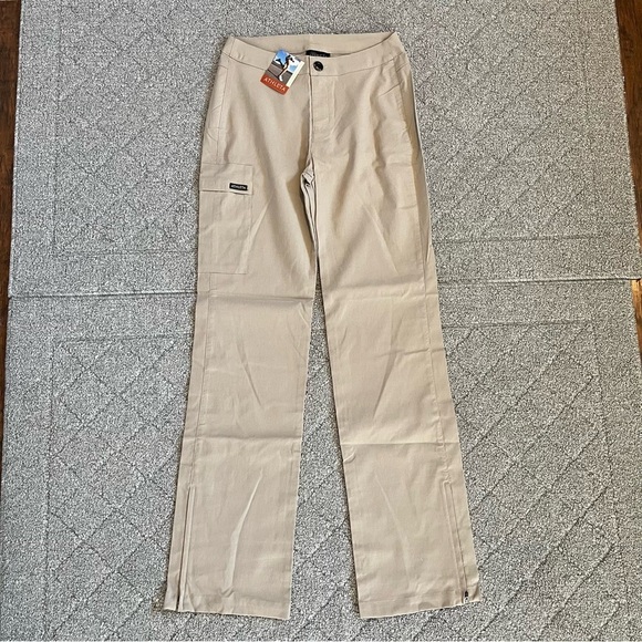 Athleta Alpine Stretch Pant Womens Small Tall Khaki 17418 Cargo Zip Hem NWT - Picture 1 of 11